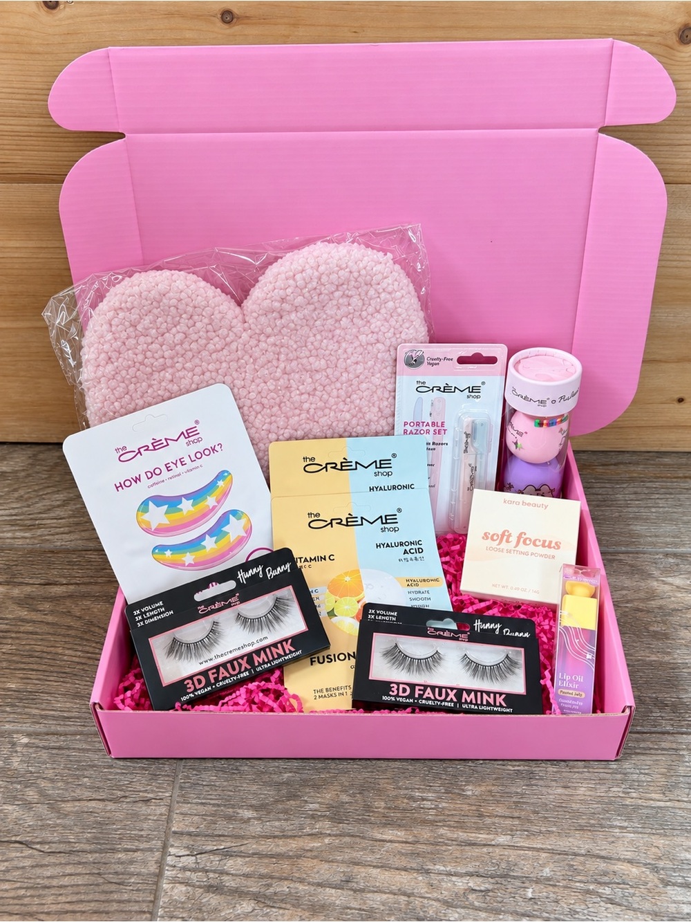 The Crème Shop Beauty Gift Box Bundle | Lashes, Masks, Lip Oil & More